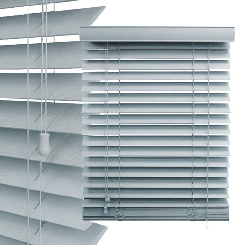 White faux wood venetian - faux,