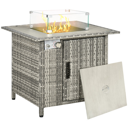 Gas fire pit table lava - gas, stone