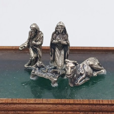 Miniature nativity scene figure for dolls house metal 1:12 jesus Christmas micro