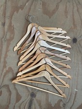 20x Wooden Clothes Hangers, Bulk Joblot, Wardrobe Hangers OUTLETB
