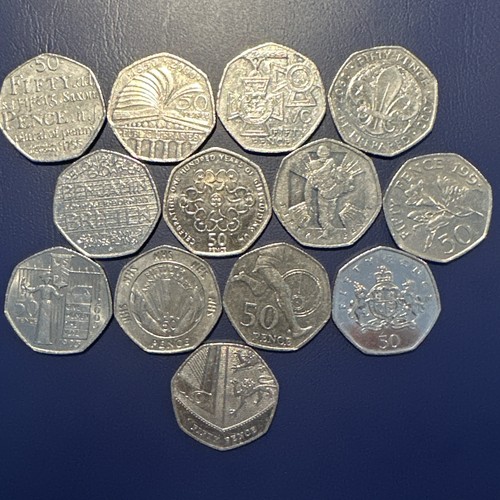 Job lot 13x commemorative - job, 50p