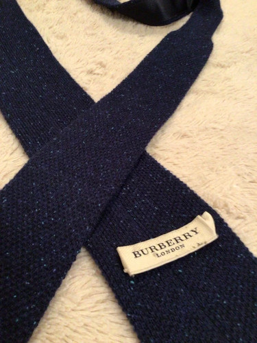 Burberry navy wool silk - , square