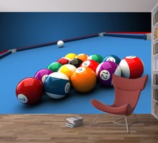Snooker Billiard pool Table Cue Sport Wall Mural Photo Wallpaper Home Decoration