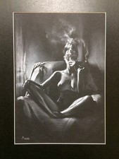 Original Art Drawing Nude Noir