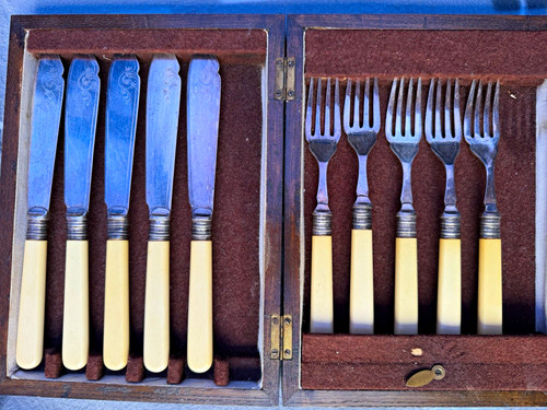 Vintage retro 10pc cutlery set - vintage/retro,