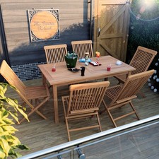 Teak outdoor dining set - teak,