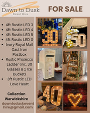 Event props to buy, 4ft numbers, postbox and prosecco ladder inc. glasses