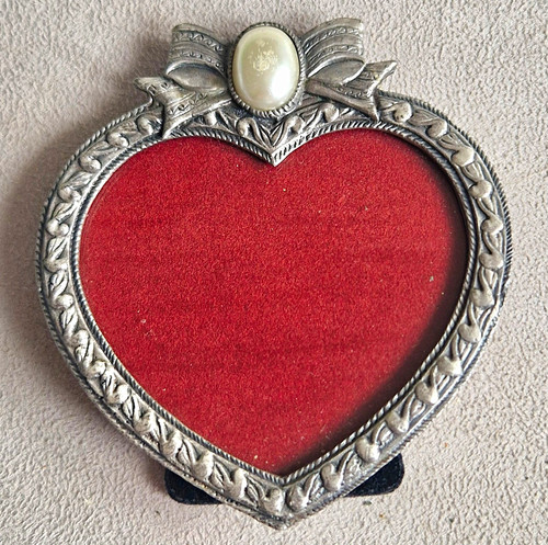 Vintage pewter heart photo - vintage,