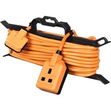 Masterplug Outdoor Garden Extension Lead 15m H-Frame Cable Tidy 1 Socket