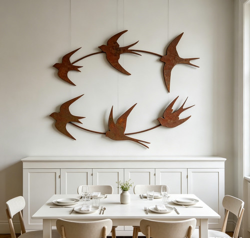 Set rusty birds flying - birds,