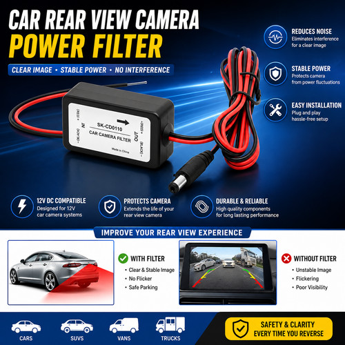 12v car rear view camera - camera, power