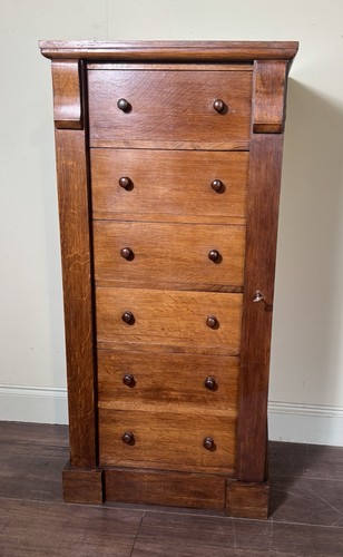 Victorian oak wellington chest - oak,