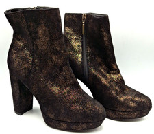 Women's Black & Glitter Platform Block Heel Boots From Next UK 5.5 EUR 38 J1419