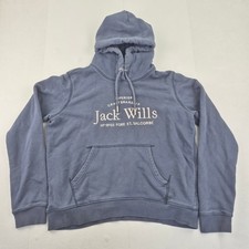 JACK WILLS Hoodie 14 Blue Women's Cotton Blend Pullover Casual