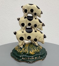 Door Stop With Three Pigs Vintage Cast Iron In Completely Original Condition