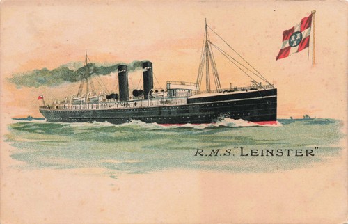 Vintage rms leinster - leinster, postcard