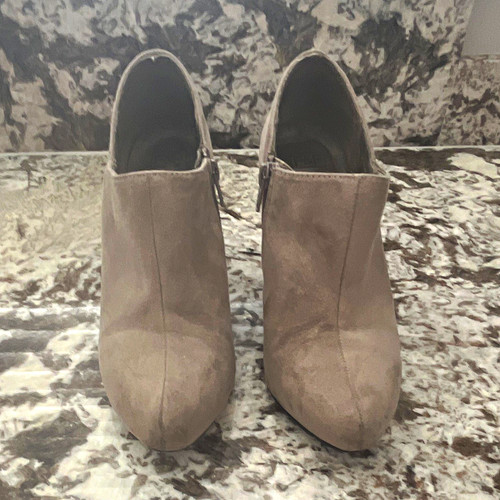 Beige suede zip ankle - beige,