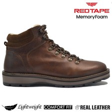 MENS LEATHER FUR WALKING OUTDOOR HIKING TRAIL DESERT ANKLE WORK SHOES BOOTS SIZE