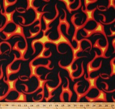 Fleece Fire Flames on Black