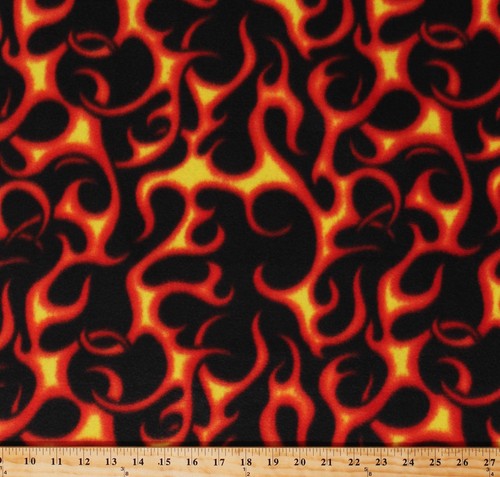 Fleece fire flames black - flames,