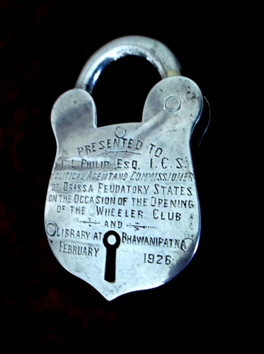 Antique silver padlock - silver,