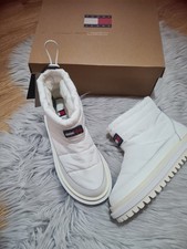 Tommy Hilfiger Womens White Padded Snow Boots Size 5UK Brand New