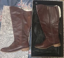 Ted & Muffy Duoboots, Burgundy Leather Huntsman Boots UK Size 8 calf size 50cm