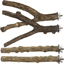 4 Pack Natural Wood Bird Perch