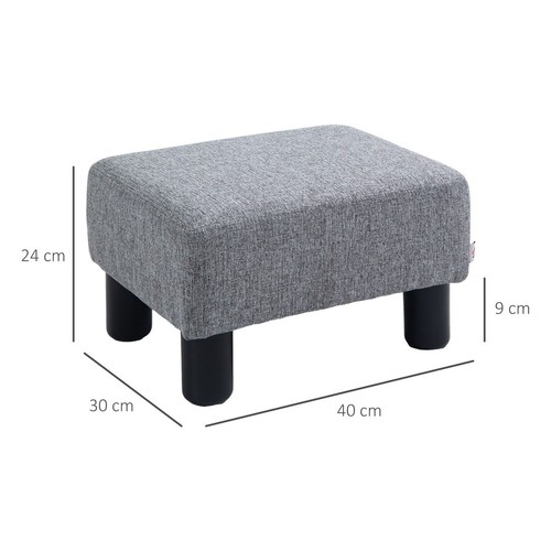 Brown leather footstool - leather,