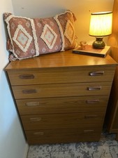 Schreiber Tallboy Commode, Mid Century Chest of Drawers, Retro