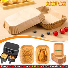 600PCS Air Fryer Paper Liners Disposable Non Stick Parchment Accessories 22x14CM