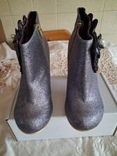 Irregular Choice  Purple Glitter Ankle Boots Size 6 Brand New