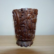 Asian carved wooden brush - asian,