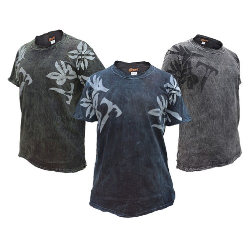 Mens stone washed frayed edge - frayed,