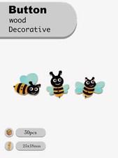 30pcs Cartoon bee Wooden
