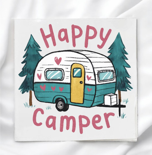 Happy camper fabric panel for - camper,