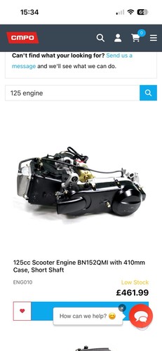 Engine 125cc scooter bn152qmi - engine,
