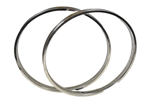 Vintage pair chrome bike rims - bike,