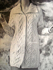 1686 RETRO WOMENS 3/4 LENGTH ARAN COAT 34"-38" VINTAGE KNITTING PATTERN COPY