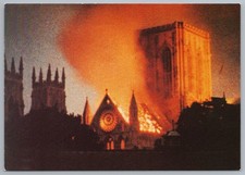 Postcard York Minster 1984 Fire Historical Building Yorkshire Unposted