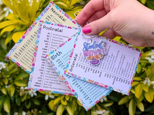 Maternity abbreviations cards - abbreviations,