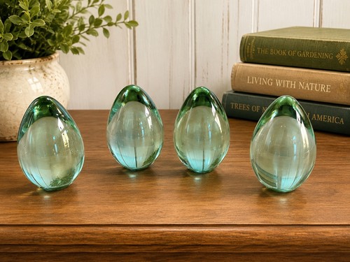 Vintage hand blown glass eggs - vintage,