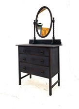 Antique Early 20th Century Arts & Crafts Rustic Oak Chest of Drawers Dresser