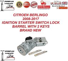 IGNITION FOR CITROEN BERLINGO 08-17 STARTER SWITCH LOCK  BARREL LOCK & 2 KEYS