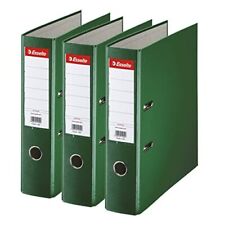 A4 Lever Arch Files Green 3 File Folders back 75mm Plastic Cover Certified Paper