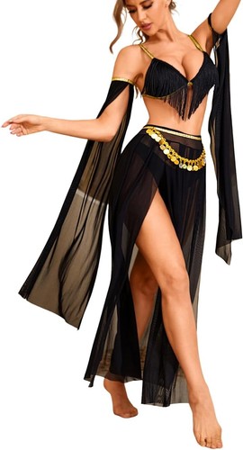 Women black sequin belly dance - belly,