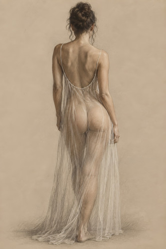 Naked nude woman canvas - naked,