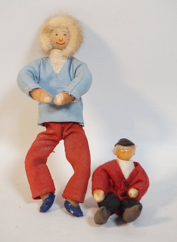 Pair old vintage dolls - vintage,