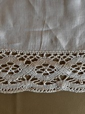 Vintage Antimacassar Linen And Cotton Crochet Chair Back Pale Cream #2