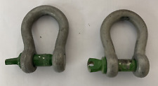 2 x Heavy Duty Green Pin Alloy Bow Lifting Shackles 1.5ton